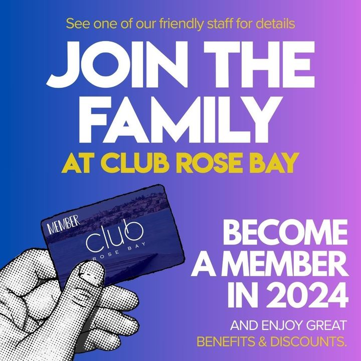Featured image for “Join the Club Rose Bay family and start enjoying a huge range of discounts and benefits!   It’s a no-brainer!”