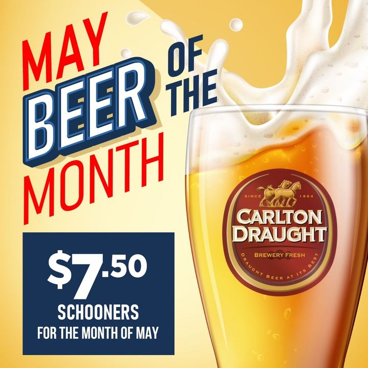 Featured image for “Carlton Draught is our Beer of the Month for May at Club Rose Bay!”
